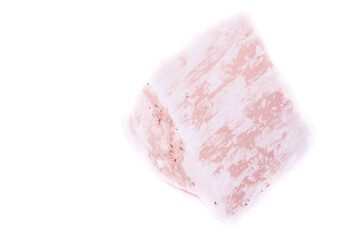 mineral stone macro red plaster on the white background