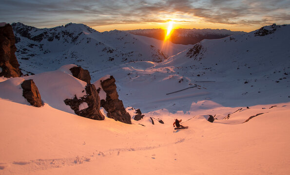 Will Spilo snowboards in The Remarkable back country near Queenstown, New Zealand.