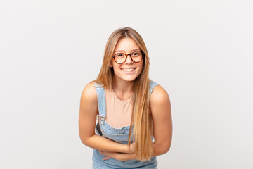 young pretty woman laughing out loud at some hilarious joke