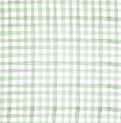 watercolor hand painted plaid texture in green 