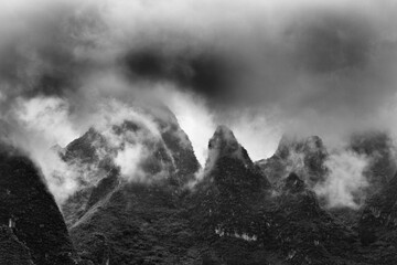 The karst limestone peaks of the Yang Shao region of China.