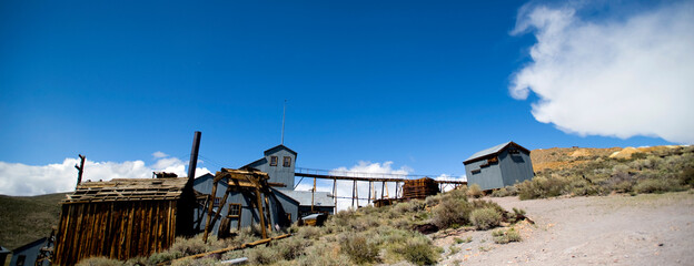 A view of the gold mine at Bodie Historic State Park, California.