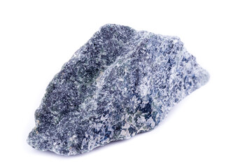 Macro mineral stone Dumortierite on white background