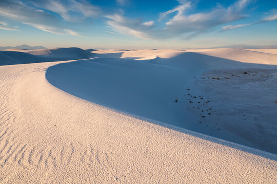 Wind-eroded waves forming on sand dunes, White Sands National Monument, New Mexico