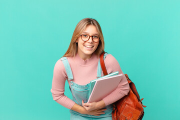 young student woman laughing out loud at some hilarious joke