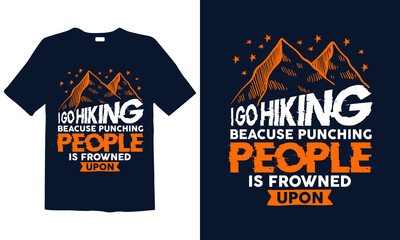 Hiking T-shirt Design for mug , poster, t-shirt,  label or logo.
