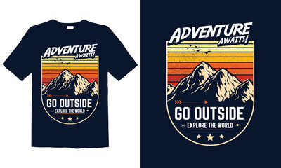 Hiking T-shirt Design for mug , poster, t-shirt,  label or logo.