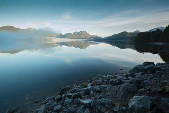 Reflection at Kennedy Lake near the West Coast of Vancouver Island