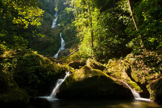 A waterfall in Pico Bonito National Park, Honduras.