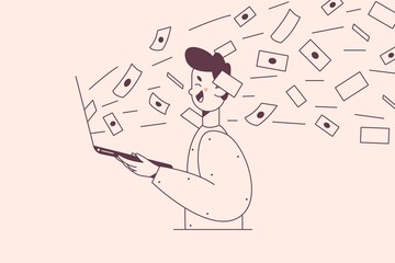 Financial success and making money in internet concept