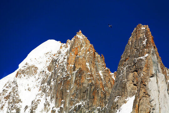 Sunset light over Les Drus, Haute Savoie, France