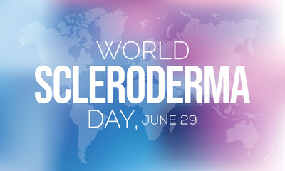 Fototapeta premium World Scleroderma day is observed every year on June 29, it is an uncommon condition that results in hard, thickened areas of skin and sometimes problems with internal organs and blood vessels.