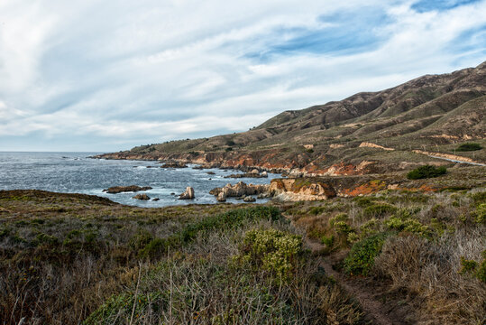 The dramatic and rocky coastline of Garrapata State Park, just north of Big Sur in California.