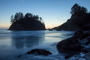 Twilight along coast, Pacific Ocean, Trinidad, Northern California