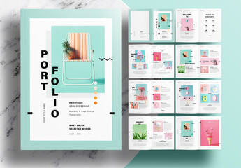 Portfolio Layout with Mint Accents