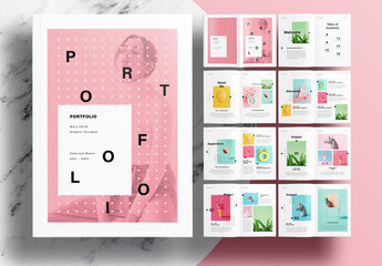 Portfolio Layout with Pink Accents