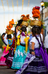 Traditional Mexican Parade Dia de los Muertos celebration