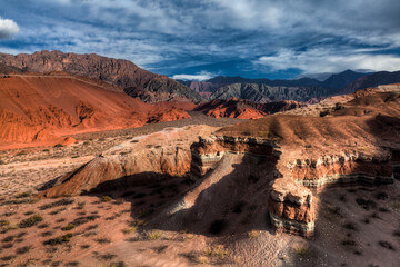 Quebrada de las Conchas in the Calchaqui Valley near Cafayate, Argentina displays unique and beautiful mountain desert landscape.