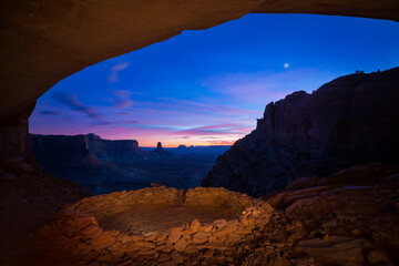 Color greeting Night. In an ancient and remote place in Canyonlands National Park, the sun had long set.