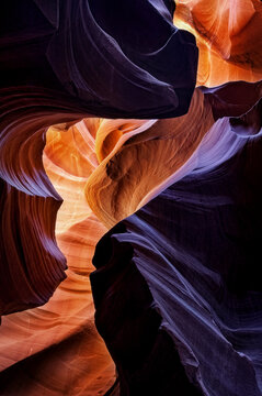 Lower Antelope Canyon shows a rainbow of colors when light bounces off the sandstone in Arizona