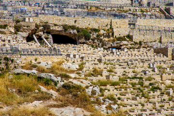 Fototapeta premium The oldest Jewish cemetery. From here Jesus ascended, all who are buried here will be resurrected first when the final judgment comes.