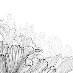 Luxury wave line art corner composition