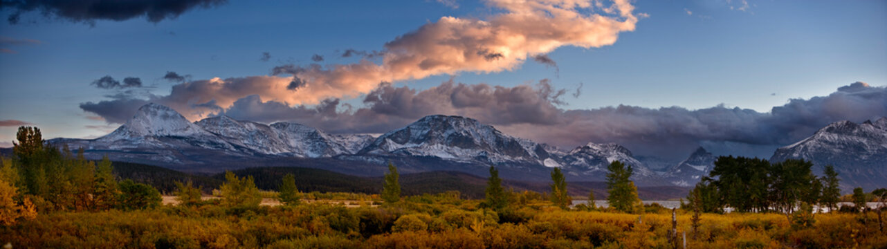 Divide and Curly Bear Mountains, Saint Mary Lake, Glacier National Park