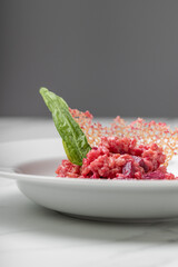 Beetroot risotto. Italian pink risotto