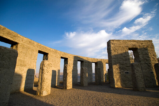 A replica of Stonehenge built by Sam Hill, a memorial to honor soldiers in WWI that gave their lives, Maryhill Washington.
