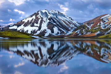 Stunning summer landscape of the volcanic highlands in Iceland.