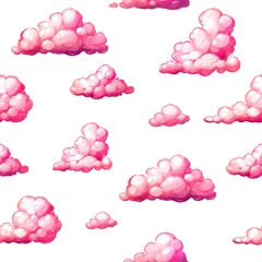 Foto auf Glas Clouds seamless pattern. Cloudy sky Hand drawn illustration © aksol