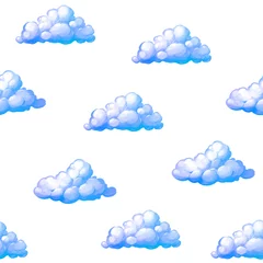 Plexiglas foto achterwand Clouds seamless pattern. Cloudy sky Hand drawn illustration © aksol