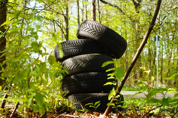 Illegal disposal of used tyres