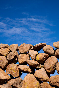 Rock walls are readily seen all over the Bolivian Altiplano and are used to mark property lines.