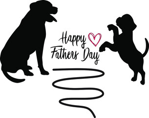 Happy Fathers Day Dog. Vector