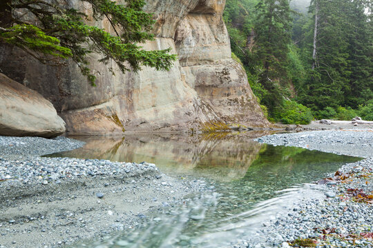 Outlet of Cullite Creek at Cullite Cove, West Coast Trail, British Columbia, Canada.