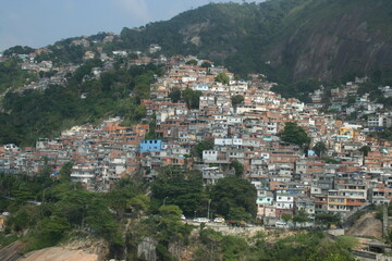 Fototapeta na wymiar aerial view of favela in rio de janeiro