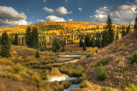 McClure Pass at sunset during the peak of fall colors in Colorado