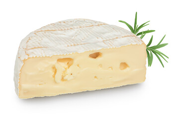 Camembert cheese isolated on white background with clipping path and full depth of field