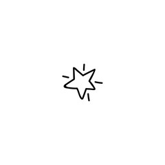 Single hand drawn star. Vector illustration in doodle style.