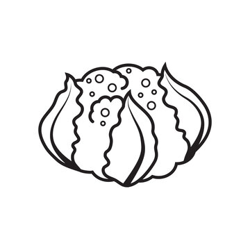 recommend clip art:  picture cauliflower vegetable icon black isolated on white background