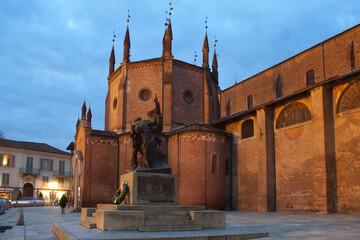 Chieri, Piedmont/Italy. The romanic-gothic the cathedral of the city ort Collegiata di Santa Maria della Scala.