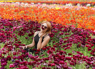 girl in flower field 