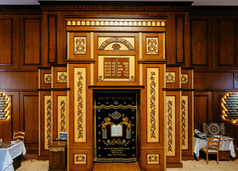 Inside of Synagogue Kele-Numaz in Derbent - obrazy, fototapety, plakaty