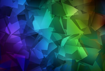 Obraz premium Dark Blue, Green vector triangle mosaic background.