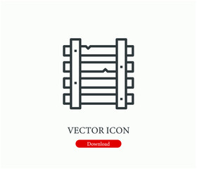 Railway vector icon.  Editable stroke. Linear style sign for use on web design and mobile apps, logo. Symbol illustration. Pixel vector graphics - Vector