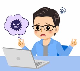 メガネを掛けた若い男性