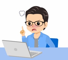 メガネを掛けた若い男性