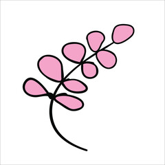Vector illustration Flowers Leaves elements 