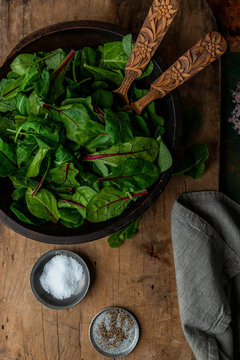 Salad In Wood Bowl